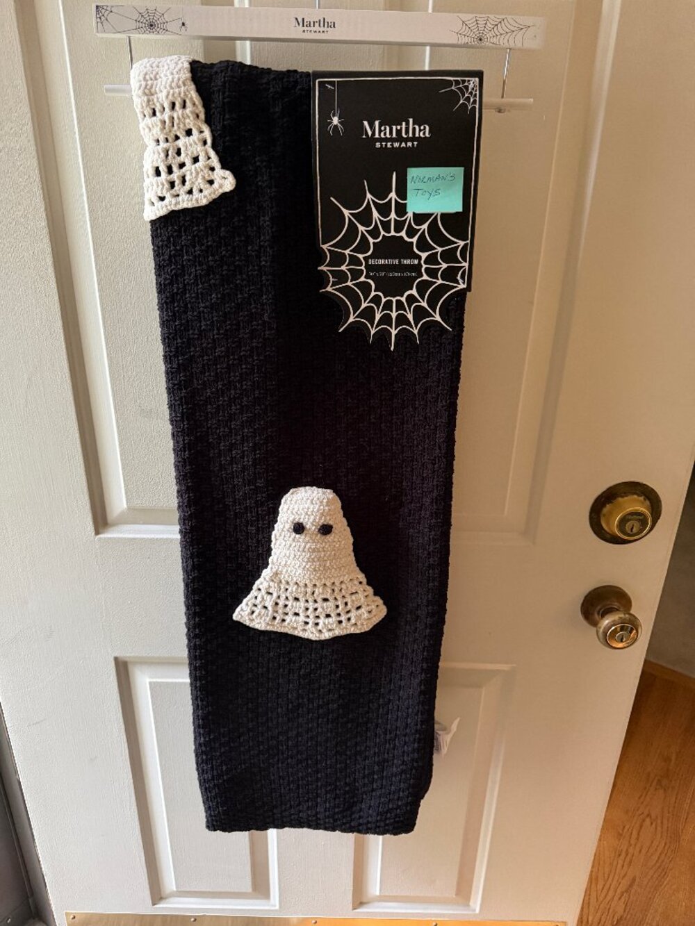 NWT 2026 - Martha Stewart Ghost Decorative Throw 50x70 Crochet Look Design
